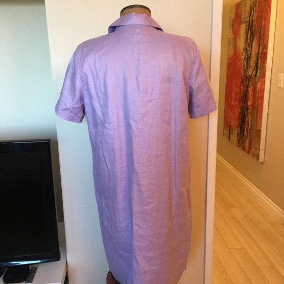 Med Simons Linen Shirtdress cotton lined pullover. Fits to 8. - Picture 5 of 9